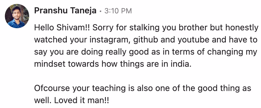 Linkedin private message