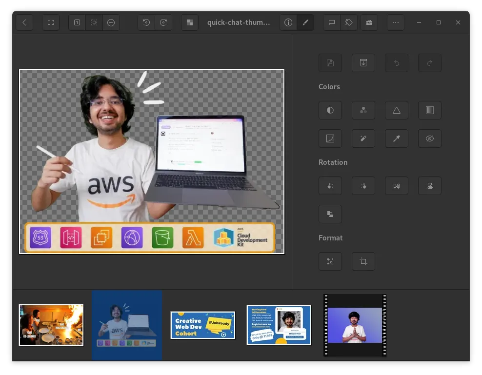 Gthumb image editor opened S3 file